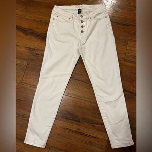 Rewash Women’s 9 29 Cream Pants Classic Rise Vintage Reunion Jeans, Buttons